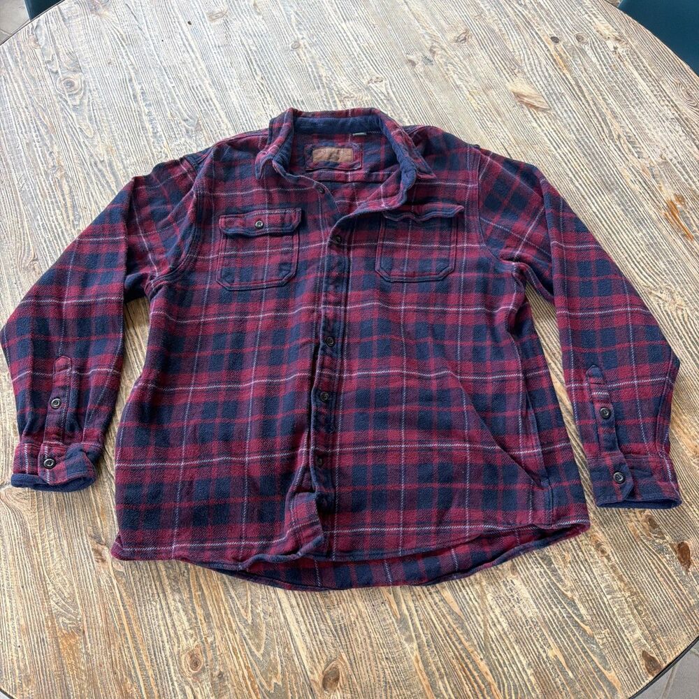 Orvis Heavyweight Flannel Shirt Men’s XXL Red And Navy Button Up